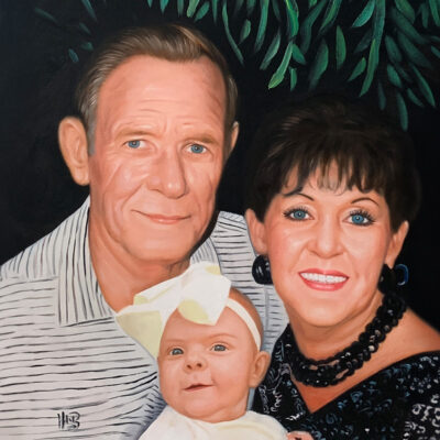 Custom portraits oil painting for grandparents grandchild
