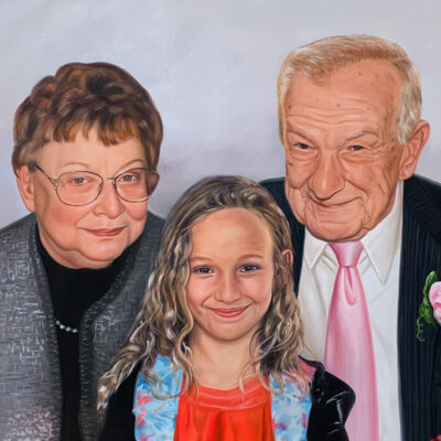 Custom portraits oil painting for grandparents grandchild