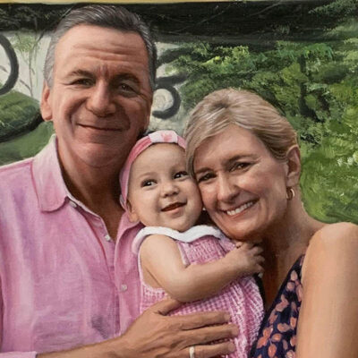 Custom portraits oil painting for grandparents grandchild