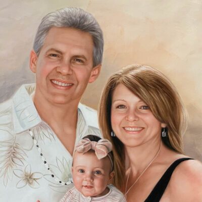 Custom portraits oil painting for grandparents grandchild