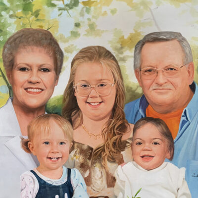 Custom portraits oil painting for grandparents & grandchildren