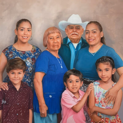 Custom portraits oil painting for grandparents & grandchildren