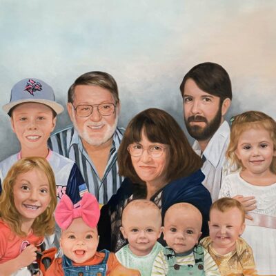 Custom portraits oil painting for grandparents & grandchildren