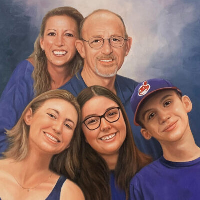 Custom portraits oil painting for grandparents & grandchildren