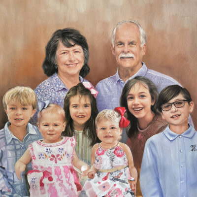 Custom portraits oil painting for grandparents & grandchildren