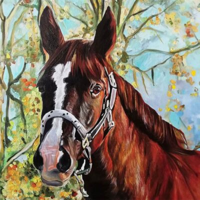 Custom portraits oil painting for horse & people