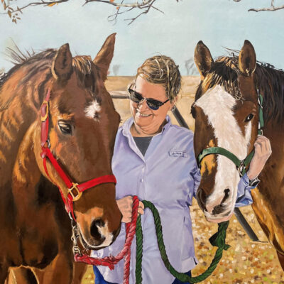 Custom portraits oil painting for horse & people