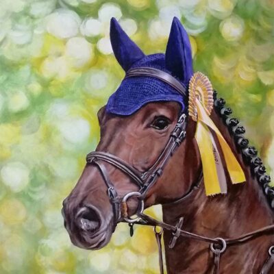 Custom portraits oil painting for horse & people