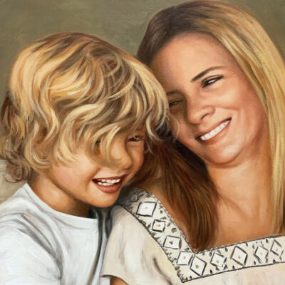 custom portrait oil painting for parent & child
