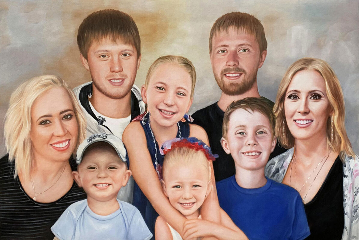Custom family portrait painting